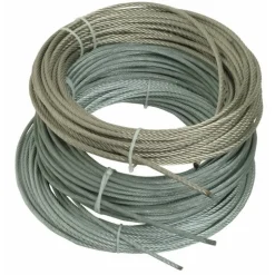 Câble inox gainé PVC blanc, 7 torons de 7 fils BRICOZOR