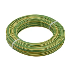 Câble rigide HO7V-U - 1,5 mm² - Jaune et vert - Couronne de 100 mètres DEBFLEX