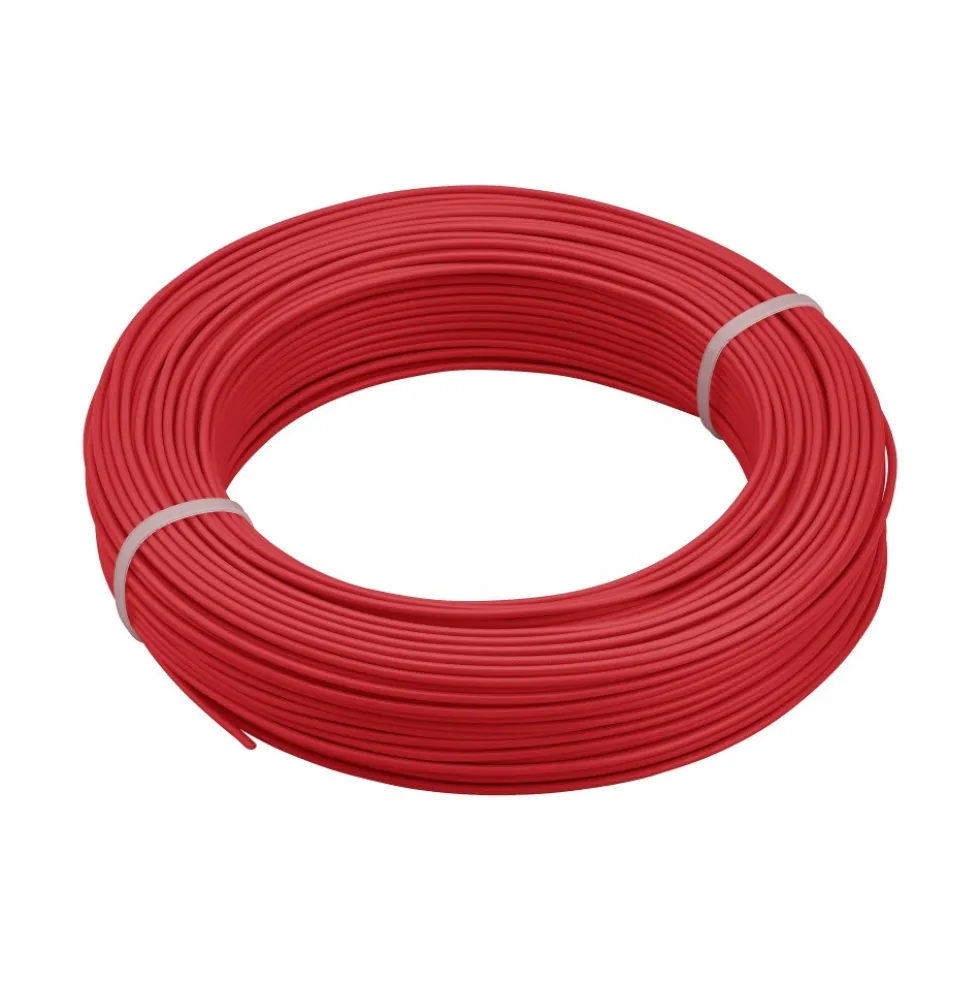 Câble rigide HO7V-U - 2,5 mm² - Rouge - Couronne de 100 mètres DEBFLEX