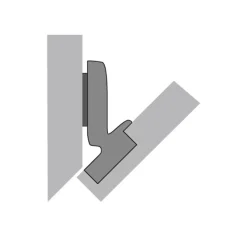 Charnière invisible à visser - angle négatif -30° - 125°- 9944 W30 HETTICH