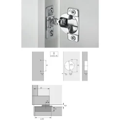Charnière invisible à visser 110° OPTIMAT PLUS 4 FM HETTICH