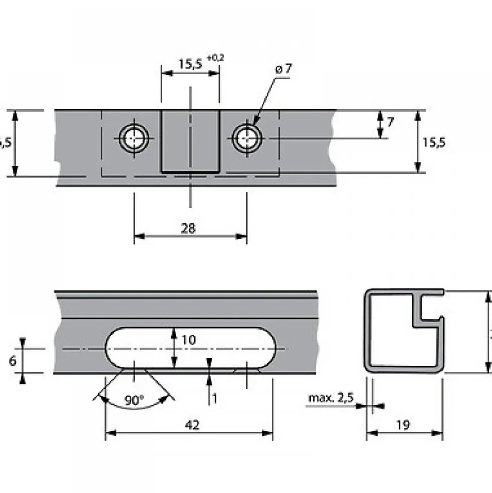 Charnière invisible 95° à visser - Sensys 8638i - Noir Obsidien HETTICH