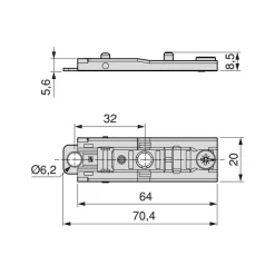 Charnière super coudée invisible amortie 105° + embase à visser - par 20 - X91 EMUCA