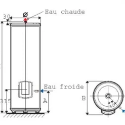 Chauffe eau - Aci Hybride monophasé sur socle 200 litres - Zeneo ATLANTIC