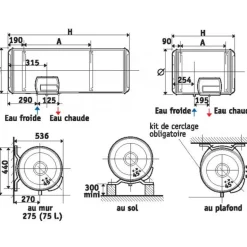 Chauffe eau Aci Hybride - monophasé mural - 100 L Zeneo ATLANTIC