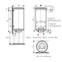 Chauffe eau Aci Hybride - monophasé mural - 100 L Zeneo ATLANTIC