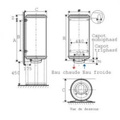 Chauffe eau - Aci Hybride monophasé sur socle 300 litres - Zeneo ATLANTIC