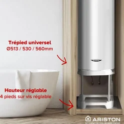 Chauffe-eau électrique blindé vertical Initio 200L avec trépied et groupe de sécurité ARISTON