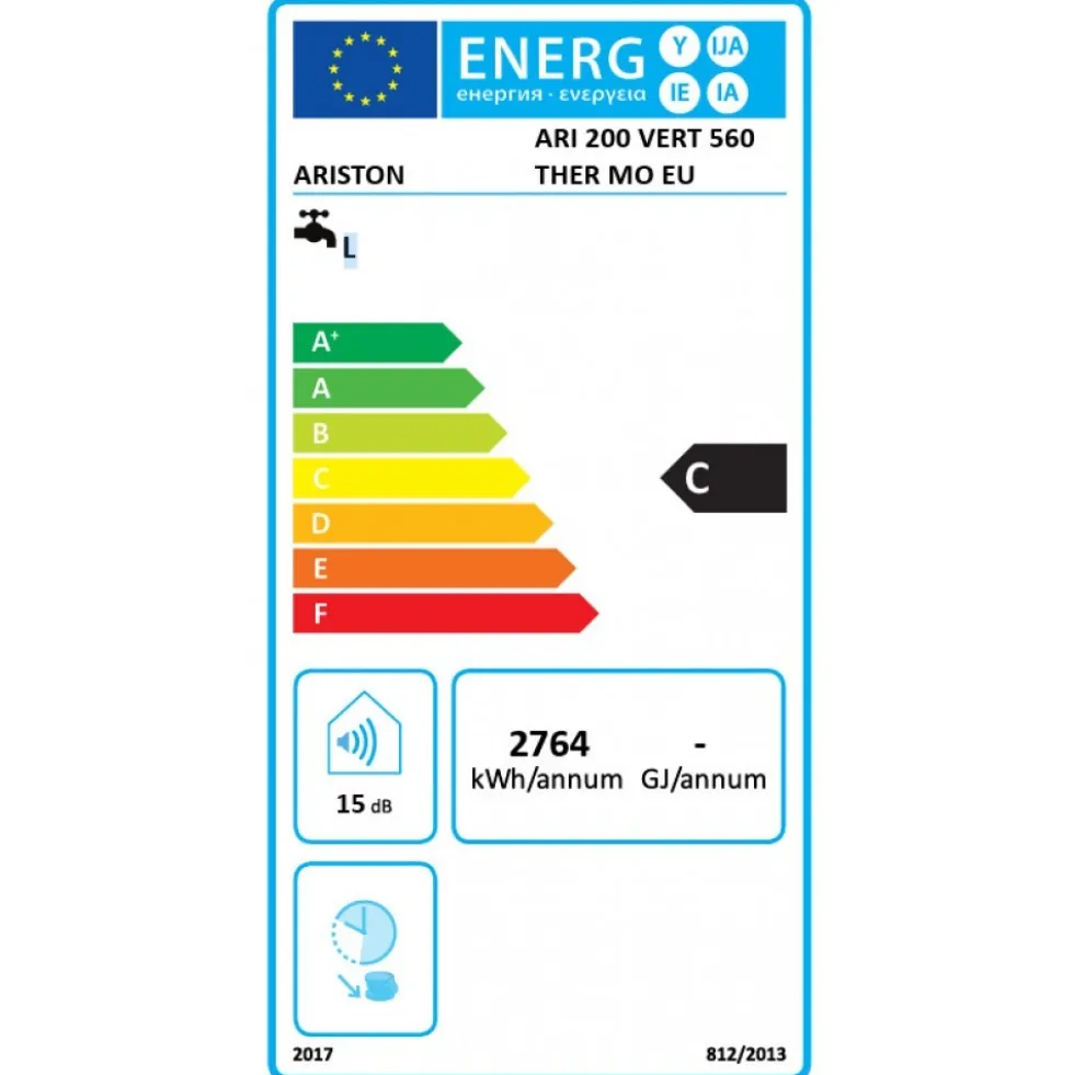 Chauffe-eau électrique blindé vertical Initio 200L avec trépied et groupe de sécurité ARISTON