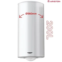 Chauffe-eau électrique blindé vertical Initio 200L avec trépied et groupe de sécurité ARISTON