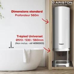 Chauffe-eau électrique blindé vertical Initio 150L avec trépied et groupe de sécurité ARISTON