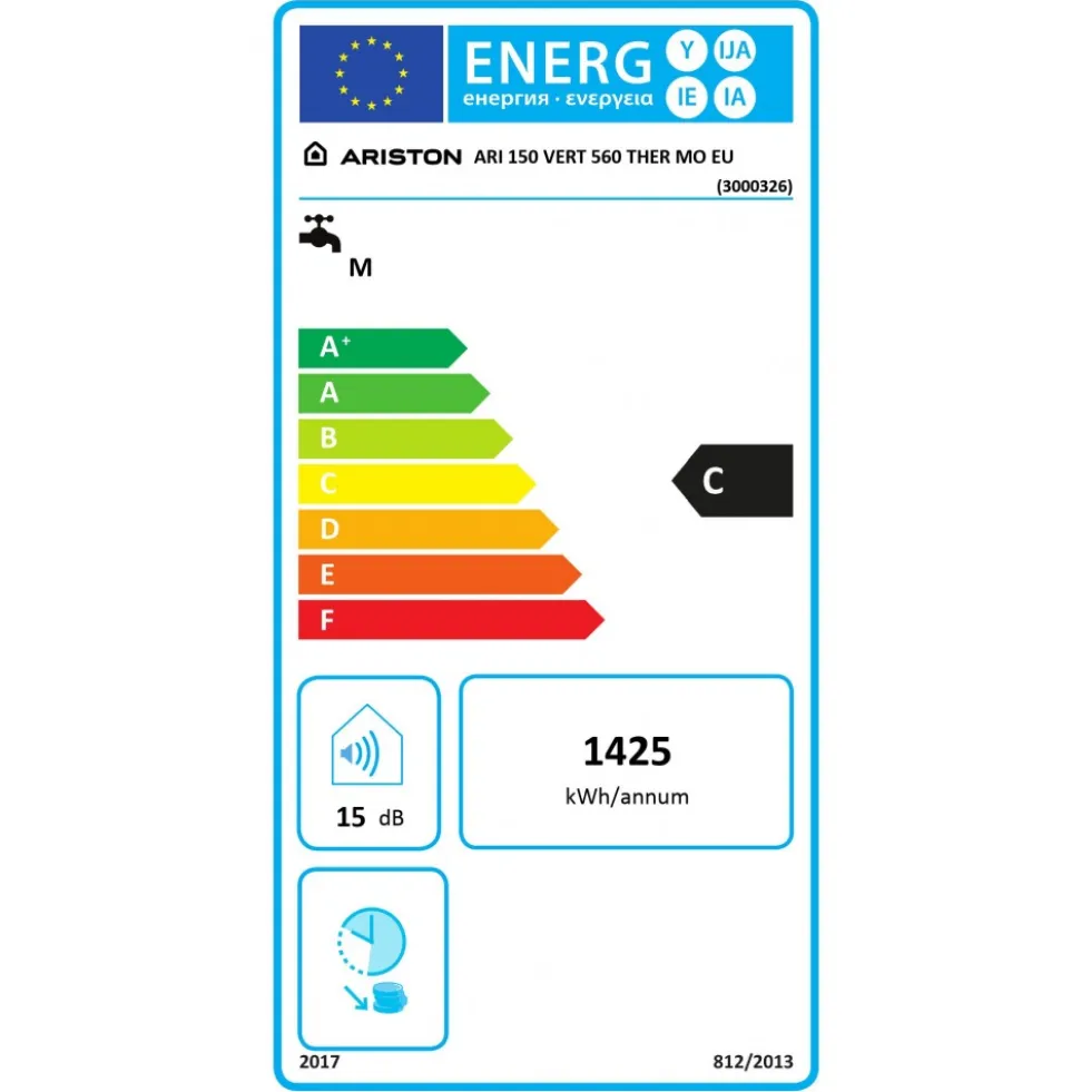 Chauffe-eau électrique blindé vertical Initio 150L avec trépied et groupe de sécurité ARISTON