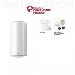 Chauffe-eau électrique stéatite vertical mural 150L Ø560mm - Sagéo ARISTON