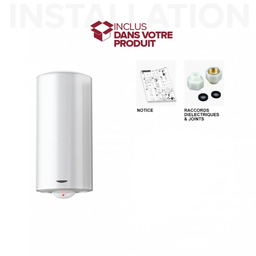 Chauffe-eau électrique stéatite vertical mural 150L Ø560mm - Sagéo ARISTON