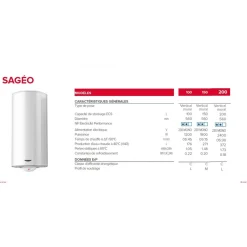 Chauffe-eau électrique stéatite vertical mural 150L Ø560mm - Sagéo ARISTON