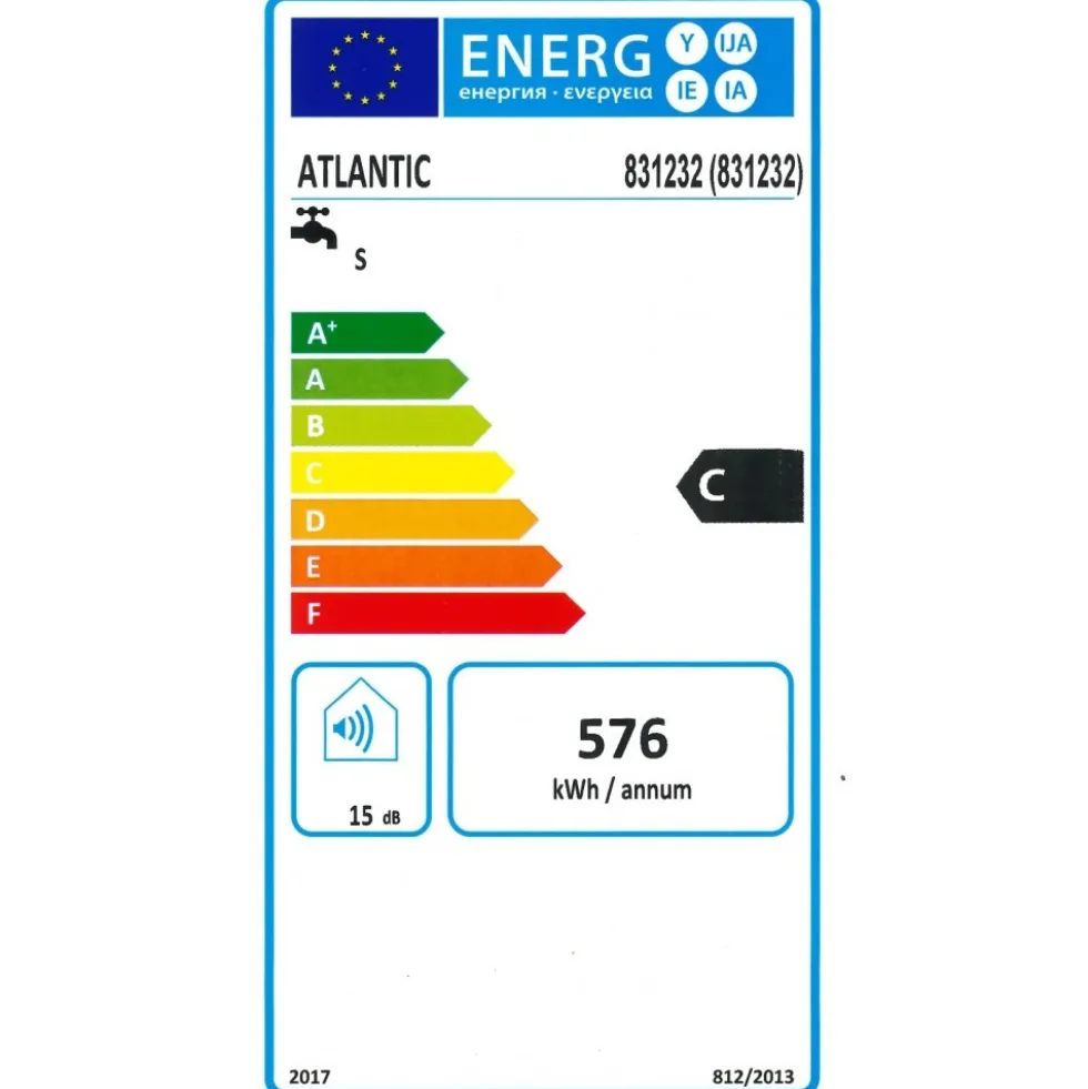 Chauffe-eau électrique sur évier - 30 L - carré - Classe A - Odeo ATLANTIC
