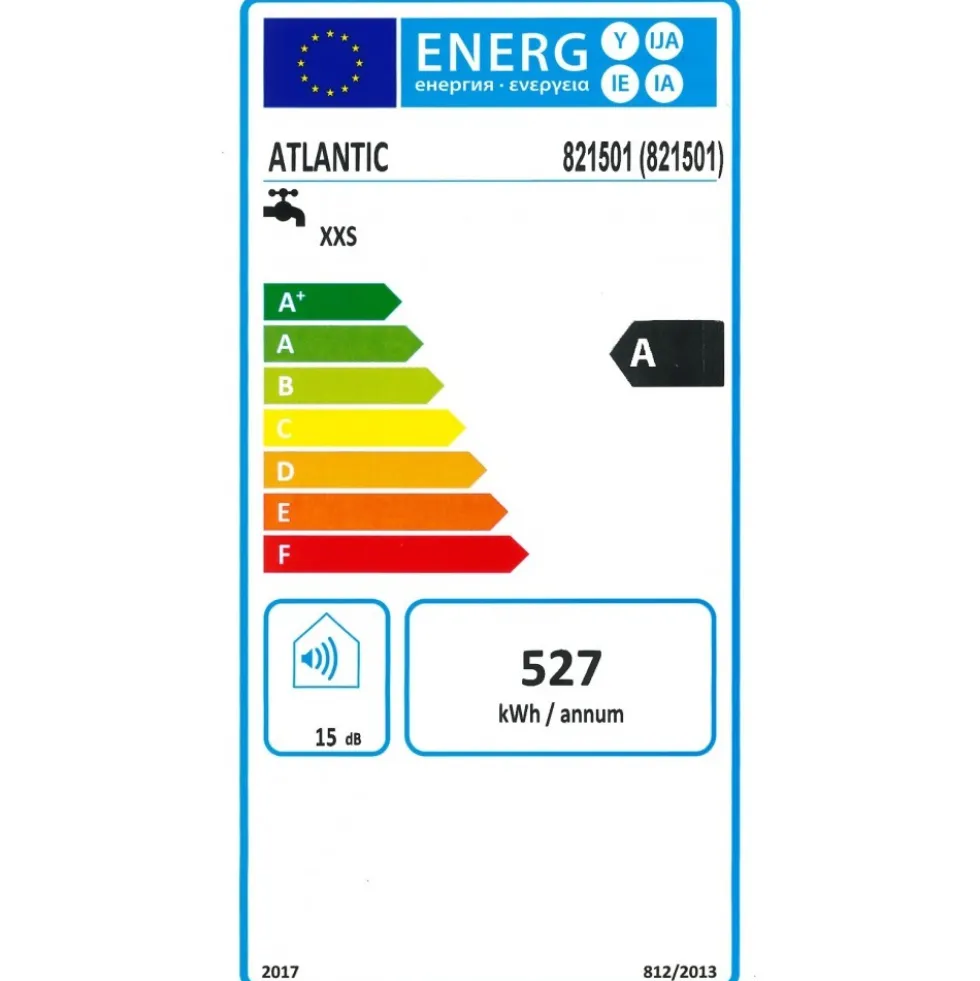 Chauffe-eau électrique sur évier - 15L - carré - Classe A - Odéo ATLANTIC