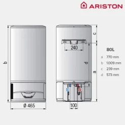 Chauffe-eau thermodynamique hybride connecté 80L - Lydos Hybrid WiFi 80C ARISTON