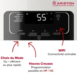 Chauffe-eau thermodynamique 200L compact et connecté A+ NUOS FIT ARISTON