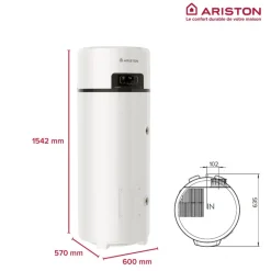 Chauffe-eau thermodynamique 200L compact et connecté A+ NUOS FIT ARISTON