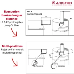 Chauffe-eau thermodynamique 200L compact et connecté A+ NUOS FIT ARISTON