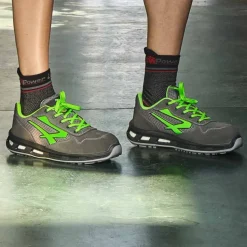 Chaussures de sécurité basses POINT S1 P SRC - noir et vert fluo UPOWER