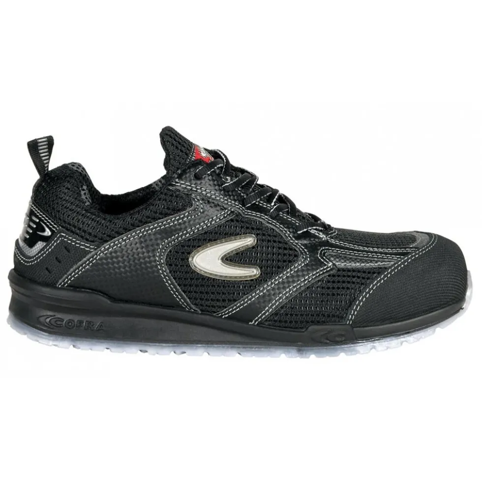 Chaussures de sécurité basses PETRI S1 P SRC en textile et cuir - noir COFRA