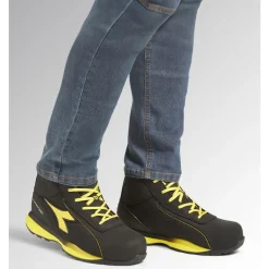 Chaussures de sécurité hautes GLOVE HYPERFORM MID S3S FO HRO SR ESD - noir et jaune Diadora Utility