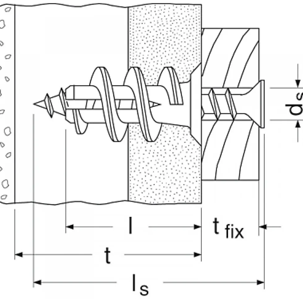 Cheville pour plaque de plâtre - autoperceuse - type GK FISCHER