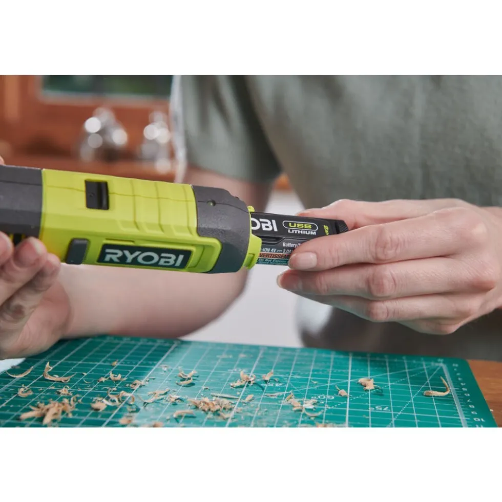 Ciseaux à bois 4V USB Lithium (1x2.0Ah) + 3 gouges - RPC4-120G RYOBI
