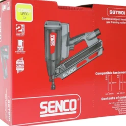 Cloueur à gaz SGT90I pour charpente bois 50-90 mm + 2 batteries Lion 7,2V + chargeur SENCO