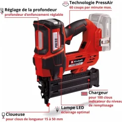 Cloueuse sans fil - FIXETTO 18/50 N - Solo - Power X-Change EINHELL PROFESSIONAL