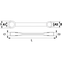 Clé polygonale à cliquet 4 en 1 avec 4 inverseurs de sécurité - 106CP SAM OUTILLAGE