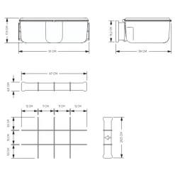 Coffre de rangement mural en ABS pour penderie et dressing AMBOS