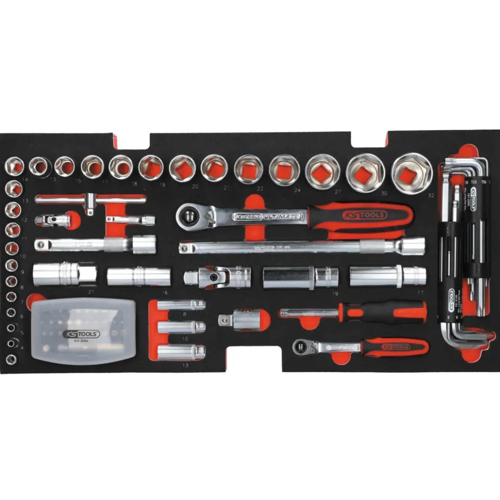 Coffre à outils ULTIMATE® - 3 tiroirs et plateau - 114 pièces KS TOOLS