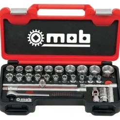 Coffret box 1/2" 6 pans avec cliquet rond - 28 pièces MOB