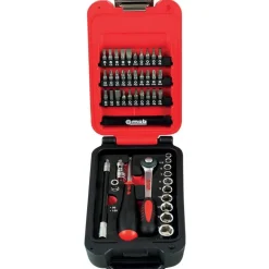 Coffret box 1/4" 6 pans avec cliquet rond - 46 pièces MOB