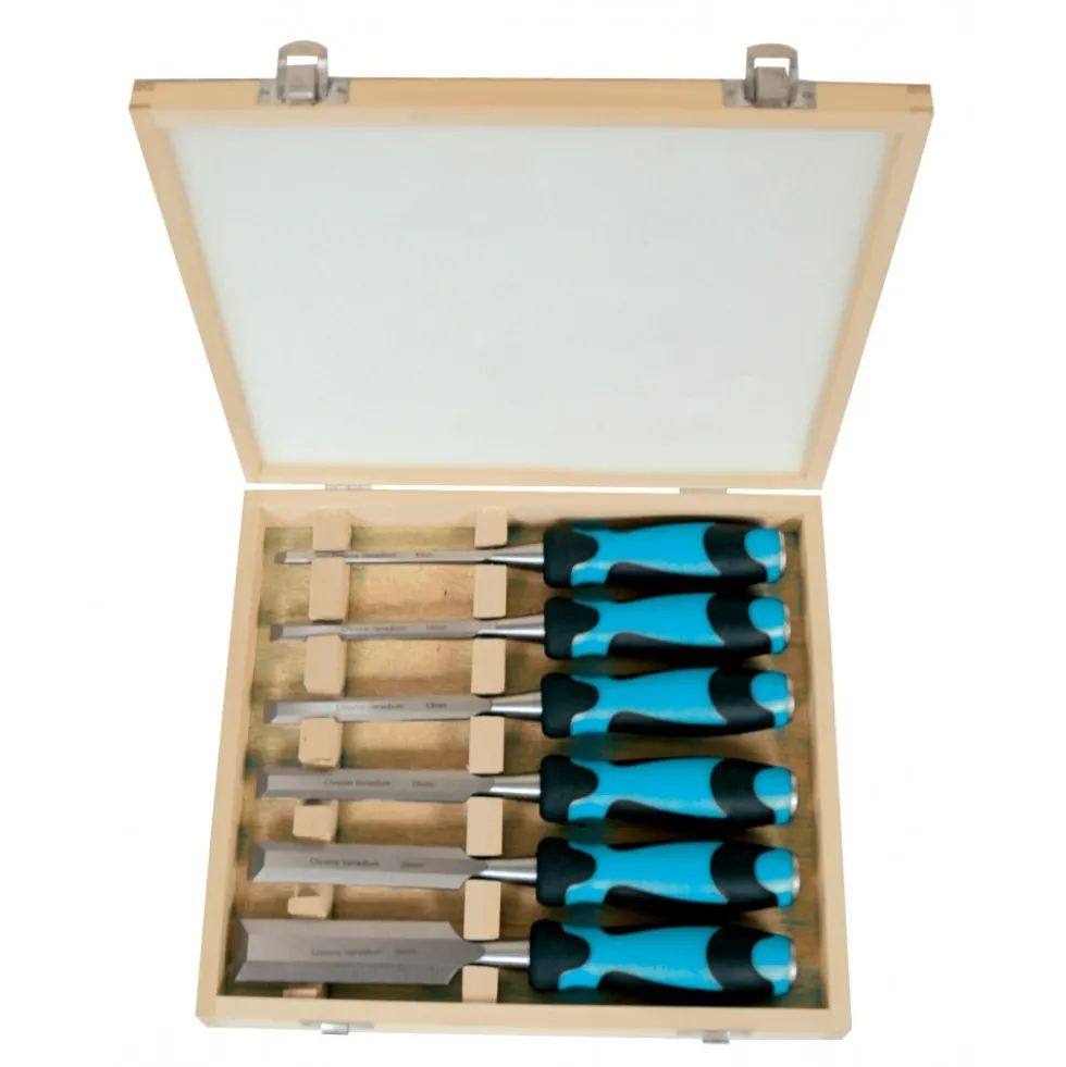Coffret 6 ciseaux à bois bi-matière LEMAN