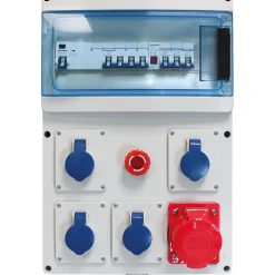Coffret de chantier Triphasé 32A - 4 prises 230V + 1 prise 3P+N+T EUROHM