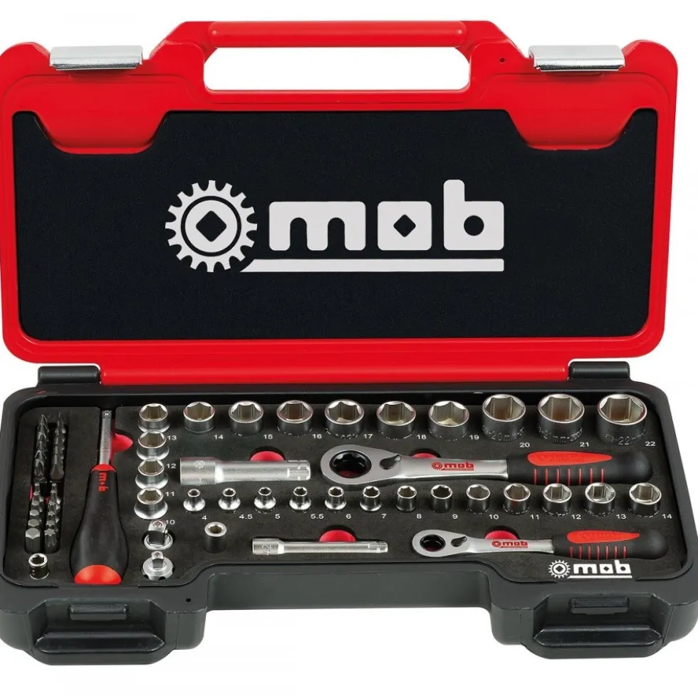 Coffret de douilles traversantes - 59 pièces mixte MOB