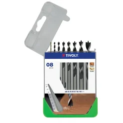 Coffret de 8 forets bois gradués - 3 pointes - Ø 2 à 10 mm TIVOLY
