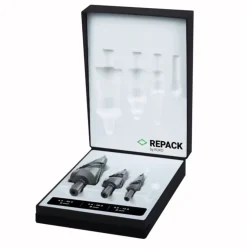 Coffret de 3 forets coniques étagés HSS 101- diamètre 4 à 12 - 4 à 20 - 4 à 30 mm - coffret repack RUKO