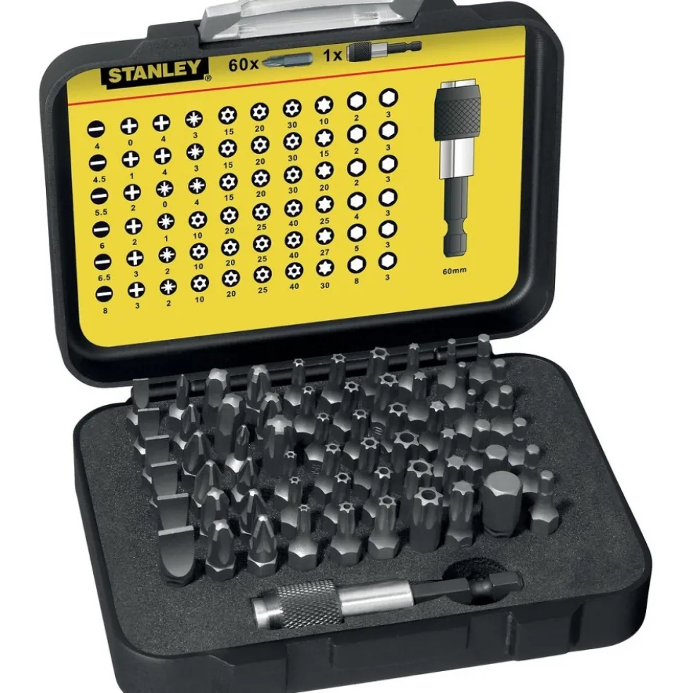 Coffret d'embouts de vissage 1/4" - 61 pièces STANLEY