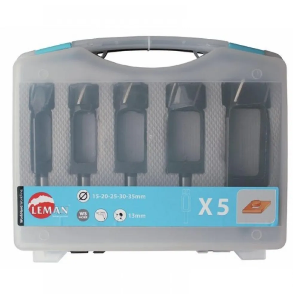 Coffret de 5 mèches à bouchonner HSS LEMAN