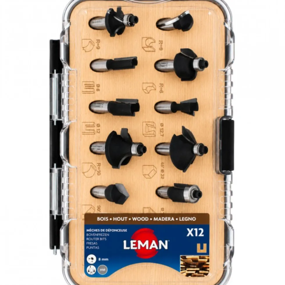 Coffret de 12 mèches carbure à queue cylindrique LEMAN