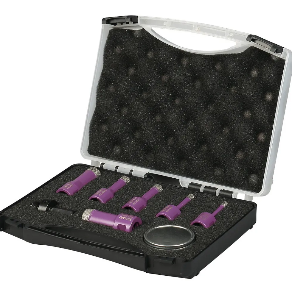 Coffret de 6 trépans diamant à sec M14 - 6 à 22 mm SIDAMO