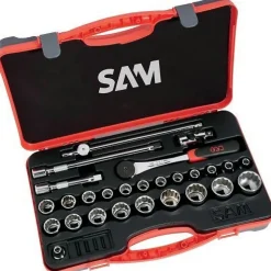 Coffret 1/2'' douilles, cliquet et accessoires - 27 pièces SAM OUTILLAGE