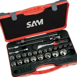 Coffret 1/2'' douilles, cliquet et accessoires - 25 pièces SAM OUTILLAGE