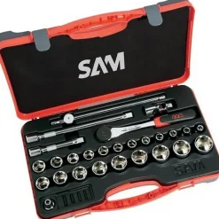 Coffret 1/2" douilles, cliquet et accessoires - 27 pièces SAM OUTILLAGE