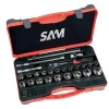 Coffret 1/2" douilles-cliquet inversion par levier-accessoires -27 pcs SAM OUTILLAGE